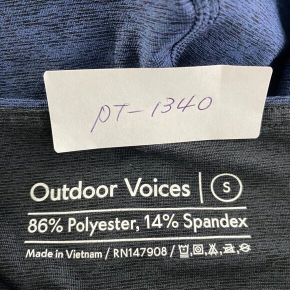 Outdoor Voices Crop Leggings‎ Two Tone Blue Gray Athletic Women's Small - Picture 2 of 6